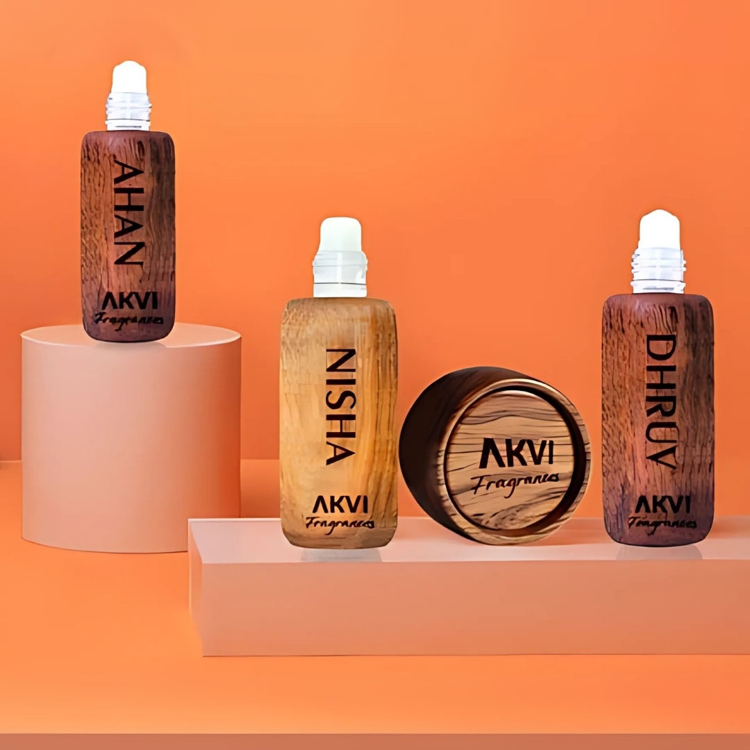 Personalized engraving on wooden bottle